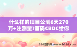 什么样的项目公测6天270万+注测量?首码CBDC给你答案吊打一切土狗