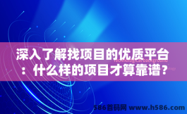 深入了解找项目的优质平台：什么样的项目才算靠谱？这里有你需要的答案！