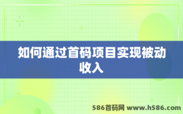 如何通过首码项目实现被动收入