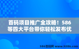 首码项目推广全攻略！586等四大平台带你轻松发布优质首码