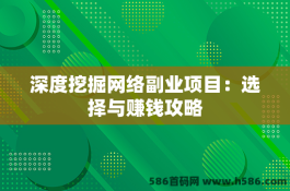 深度挖掘网络副业项目：选择与赚钱攻略