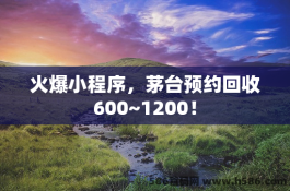 火爆小程序，茅台预约回收600~1200！