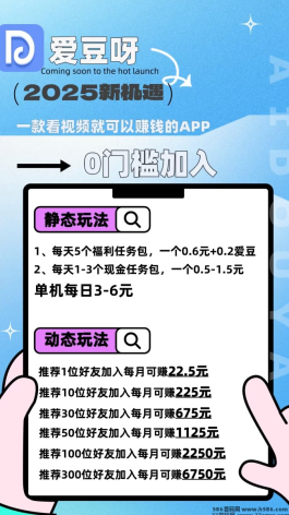 爱豆呀：看视频轻松赚！12月15日上线，单号收溢稳达3-8圆！