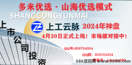 上工云脉—2024新模式，20号正式上线！市场部对接中！