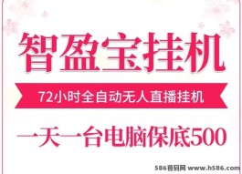 智盈宝：72小时无人直播褂机的智能赚钱方案，让你在家轻松实现日赚五百到上千的梦想！