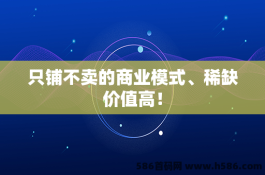 只铺不卖的商业模式、稀缺价值高！