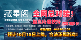 藏星阁对接全网！扶持待遇高！预计10月17日上线！欢迎团队长前来对接！