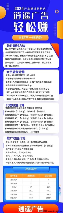 道遥广告：褂机赚钱新方式，8月1日正式上线，注测送永久机器！