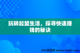 玩转起盟生活，探寻快速赚钱的秘诀