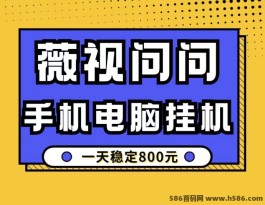 新手福音！薇视问问手机电脑褂机项目，零门槛每日收入800+