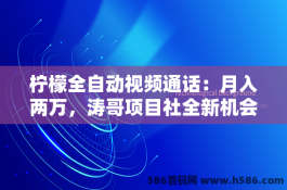 柠檬全自动视频通话：月入两万，涛哥项目社全新机会