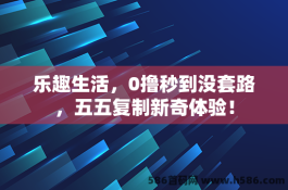 乐趣生活，0撸秒到没套路，五五复制新奇体验！