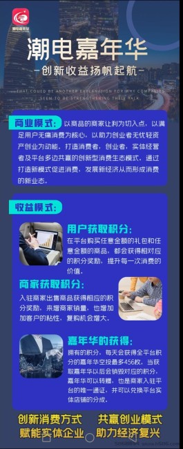 潮电嘉年华，中旬上线，消费增值＋抖音模式，抢占一手市场