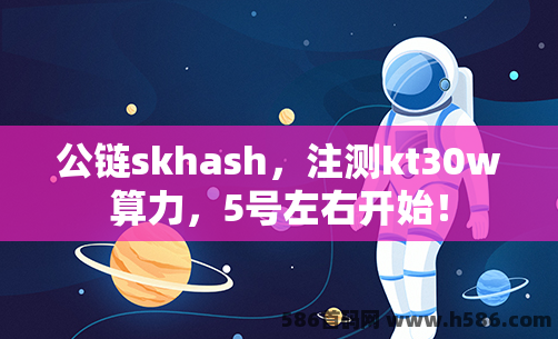 公链skhash，注测kt30w算力，5号左右开始！